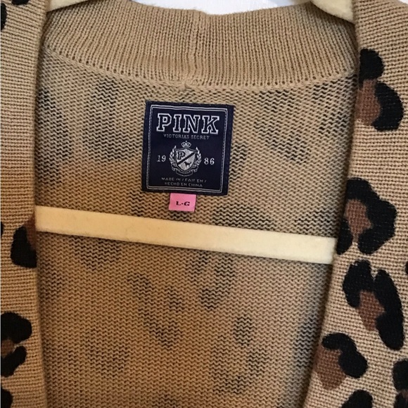 NWOT VS PINK LEOPARD CARDIGAN - Picture 10 of 13